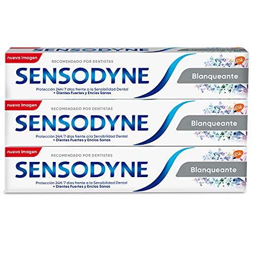 6 x Sensodyne Blanqueante, Alivio para Dientes Sensibles, Protección Duradera Sensibilidad Dental, 6x75 ml [Unidad 1'93€]
