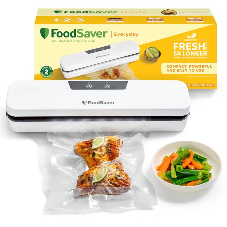 FoodSaver Envasadora al vacío compacta | 5 bolsas (0,94 l y 3,78 l)