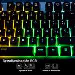 Unykach Teclado Gaming Nova K244 con 105 Teclas QWERTY, Cable USB, Retroiluminación LED RGB Efecto Arco Iris, Ergonómico
