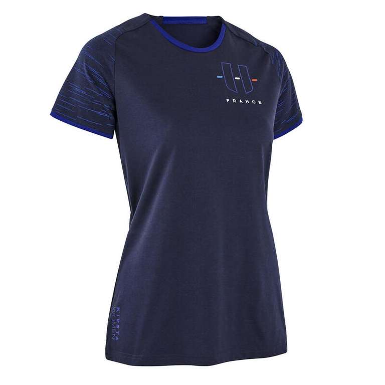 Camiseta Francia Kipsta FF100 mujer visitante (en colores azul y gris)