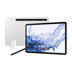 Samsung Galaxy Tab S8 – Tablet de 11" (8GB RAM + 256GB, Cargardor y S Pen incluidos, Android 12) Plata y Negro - Versión española