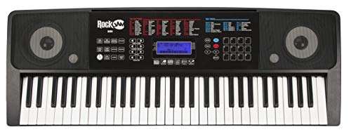 Rockjam rj761 Kit de teclado de piano 6.1, auriculares, soporte, banco de teclado, banco de teclado de piano digital y pedal de sustain