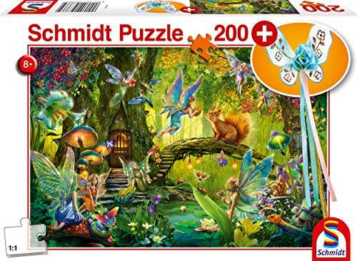 Schmidt Spiele Bosque, Incluye Hadas, Rompecabezas de 200 piezas para niños a partir de 8 años