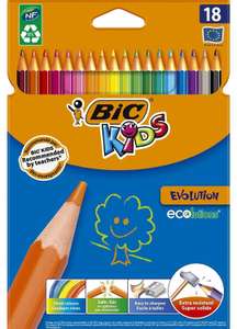 BIC Kids Evolution ECOlutions Lápices para Colorear - colores Surtidos, Blíster de 18 unidades