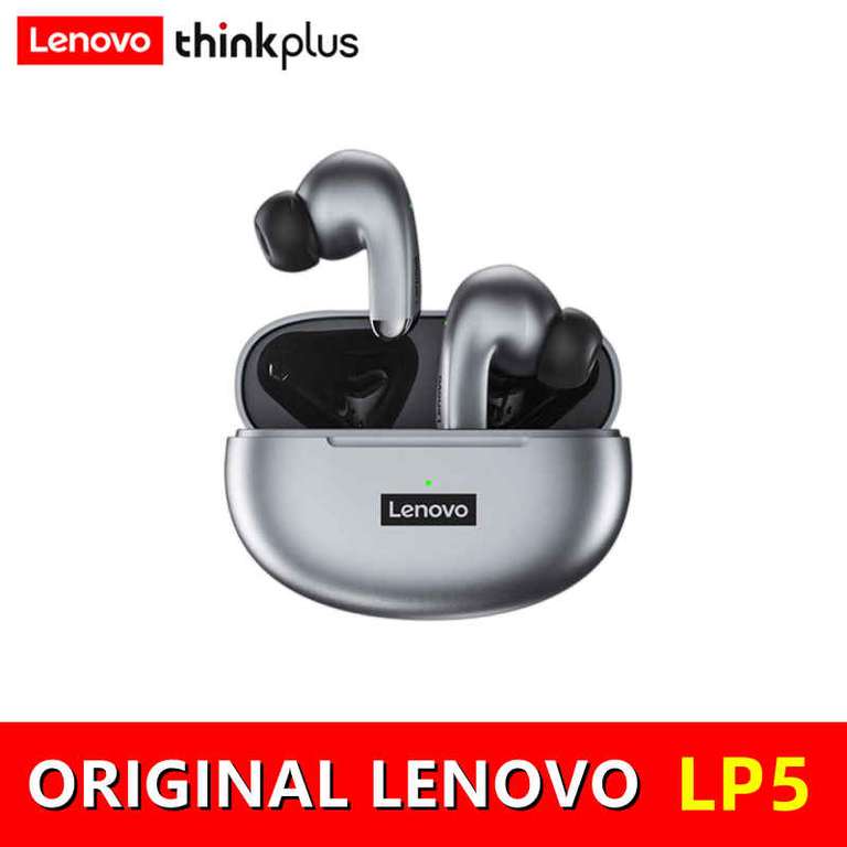 Lenovo-auriculares inalámbricos LP5 TWS con Bluetooth, dispositivo de audio estéreo 9D, HiFi, deportivos, impermeables