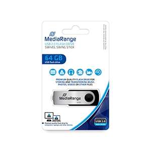 MediaRange Flexi Memoria USB 64GB MR912 15MB/s USB 2.0 Negro-Plata