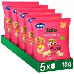 Hero Solo MiniPuffs Snack de Fresa Ecológico +8m 5x18 gr