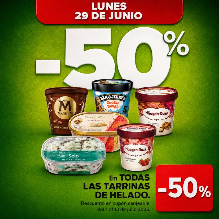 Imagen de 50% en Todas las Tarrinas de helad