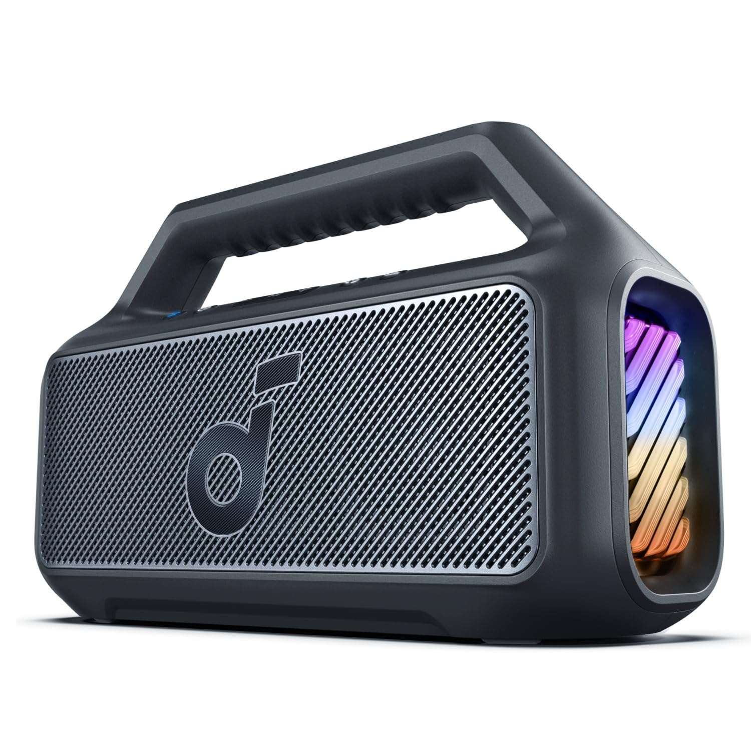 Soundcore Altavoz Bluetooth Potente Boom 2, con Potente Sonido 80W Gracias al Subwoofer y BassUp, 24h, IPX7, Tiene Luces RGB, Puerto USB-C