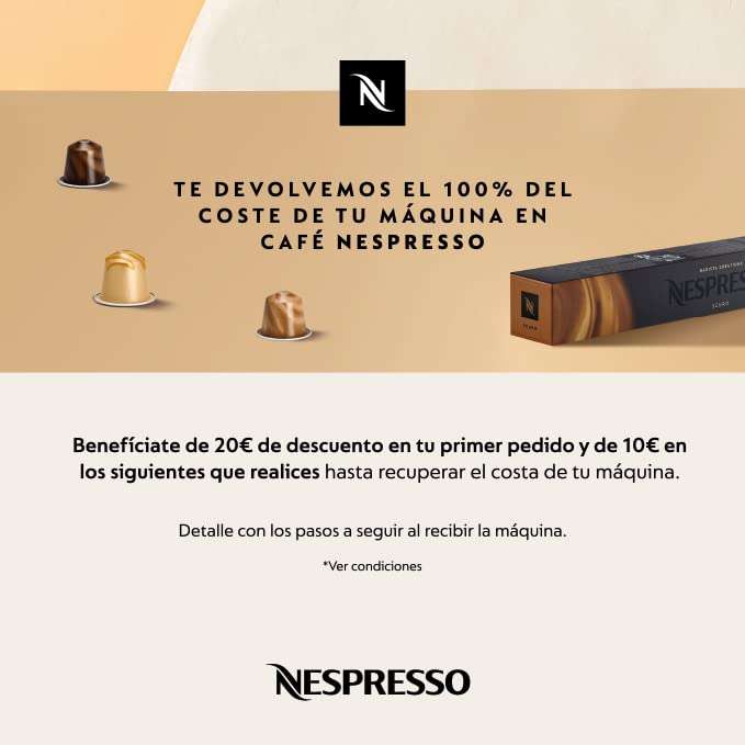 Oferta: Nespresso De'Longhi Inissia EN80.B - Cafetera monodosis de cápsulas Nespresso, 19 bares, apagado automático, color negro