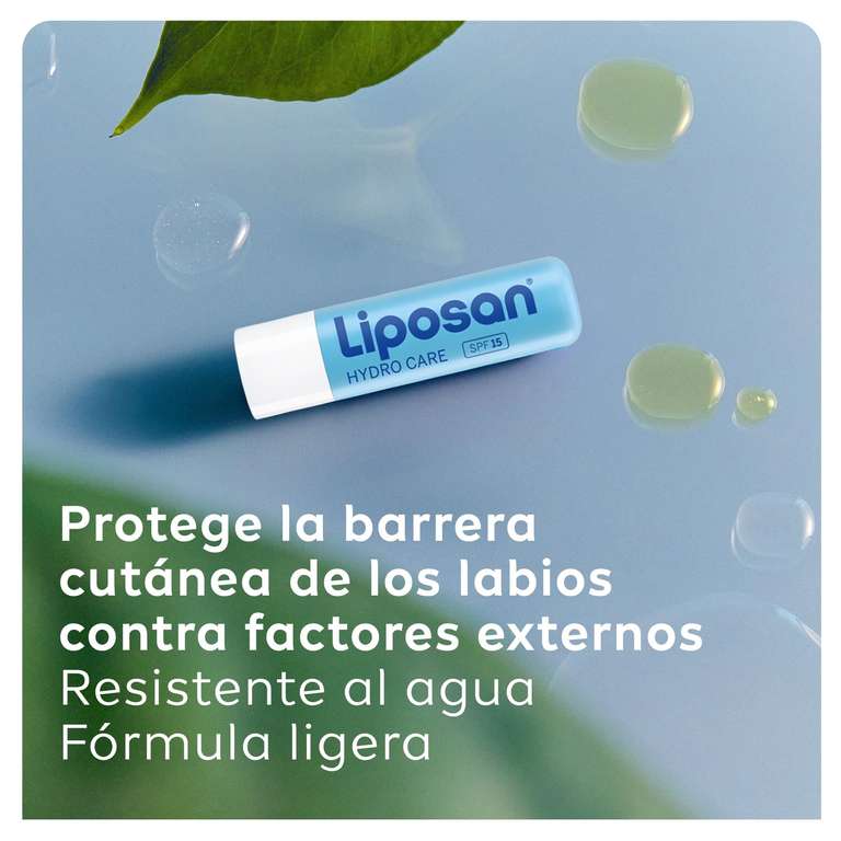 3 x Liposan Hydro Care FPS 15 (1 x 4,8 g), cacao de labios con 24 horas de hidratación, con protección solar [Unidad 1'07€]