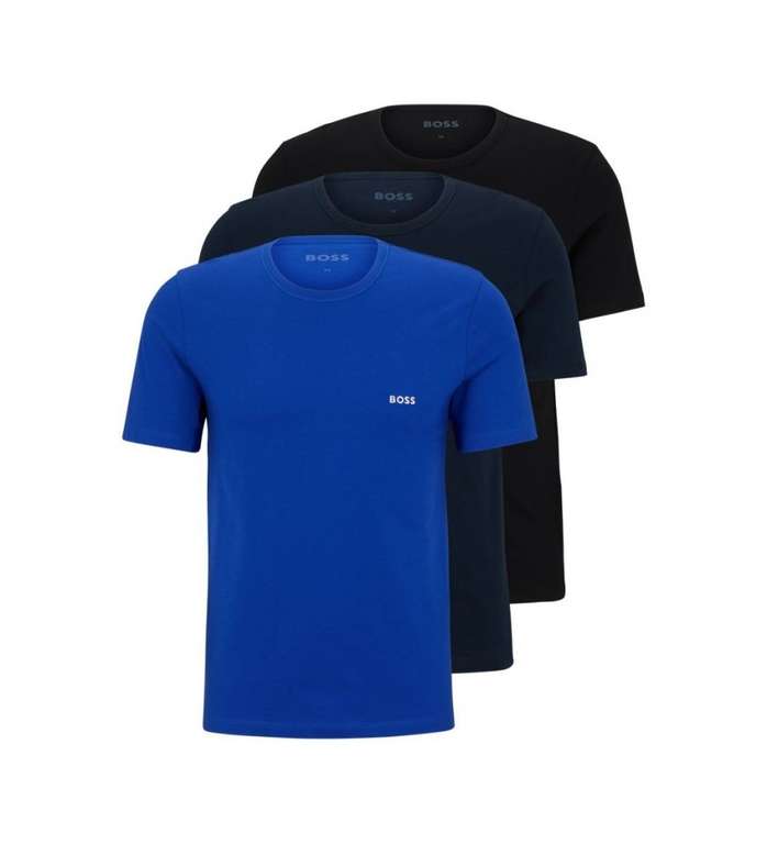 BOSS, Pack 3 Camisetas Azul, Negro, Marino