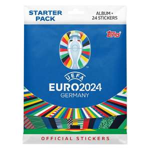 Topps Colección oficial de Stickers EURO 2024 de Topps - Starter Pack - Contiene 24 stickers más un album de 88 páginas