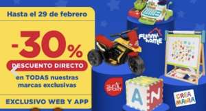 30% descuento directo en las marcas de Toysrus