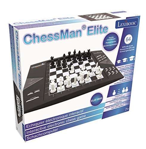 Lexibook electrónico mesa (CG1300) ChessMan Elite Juego de ajedrez inteligente, 1 jugador, 64 niveles de dificultad, LED