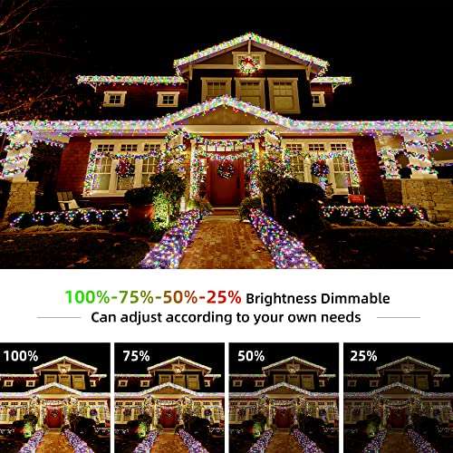 Hezbjiti Navidad Guirnalda Luces, 120m 1000 Led Luces de Cadena 8 Modos Luces de Hadas para InteriorExterior