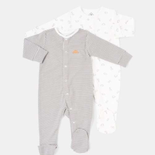 Pack dos pijamas peleles para recién nacido Bebé TEX