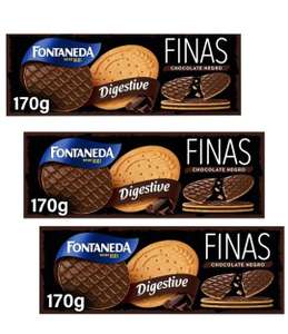 3 x Fontaneda Digestive Galletas Finas con Chocolate Negro 170g [Unidad 1'43€]