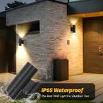Aplique Pared Interior/Exterior,GU10 Lámpara Exterior Pared,IP65 Impermeable Luz Interior y Exterior 2 UD