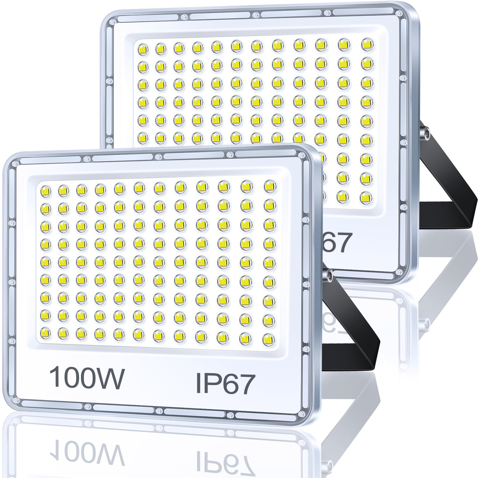 Pareja de Focos LED Exterior 100W 10000LM 6500K
