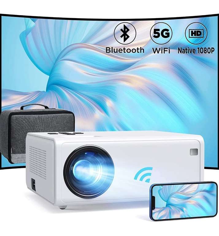 Proyector WiFi Bluetooth, AKIYO 2022 Actualizado 5 GHz 9000 Lúmenes Full HD Native 1080P