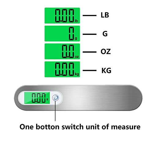 Báscula de Peso de Mano con Pantalla LED para Viajes de 110 lb / 50 kg