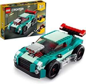 LEGO 31127 Creator Deportivo Callejero, Juguete 3en1, Coche de Carreras o Descapotable, Maqueta para Construir