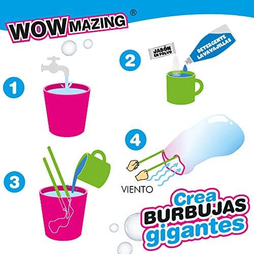 Kit De Pompas Grande - Incl. Gran Varita De Pompas, 2 Polvo Packs De Burbujas Gigante Y Folleto De Consejos Y Trucos - Pompas De Jabon