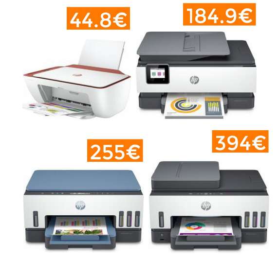 Código descuento -5€ EXTRA y envío gratuito para selección de impresoras HP multifunción desde 44.8€