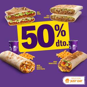 50% Menú Burrito Gran Pacific, Menú Burrito Bell, Beef Squares o Beef Stars (TACOBELL)