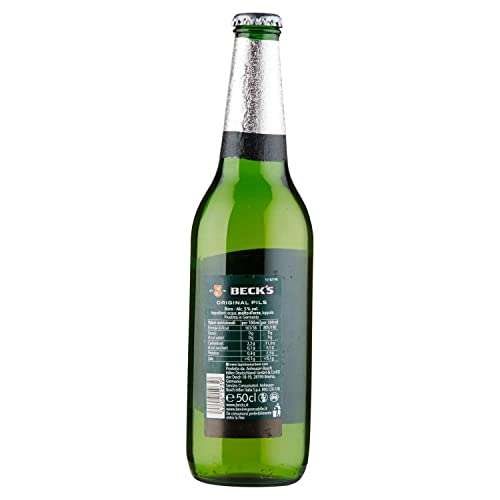 Beck's Cerveza - Pack de 12 Botellas de 500 ml - 5,0% Volumen de Alcohol