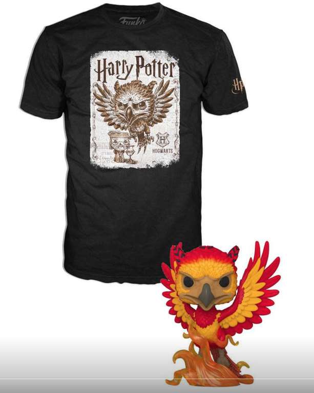 Funko Pop y Camiseta Manga Corta Harry Potter & Dumbledore Patronus // Tallas S a XL