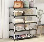 Zapatero simple de metal, soporte de almacenamiento de zapatos, ahorro de espacio, sala de estar, color negro