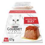 Purina Gourmet Revelations Mousse con Salsa, Comida Húmeda para Gato con Buey, 6 packs de 4 pirámides de 57g - 24 pirámides
