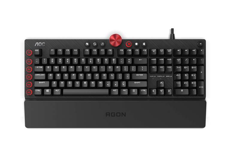 Teclado Mecánico AOC AGON AGK700 RGB (Cherry MX Red, Aluminio, Reposamuñecas)