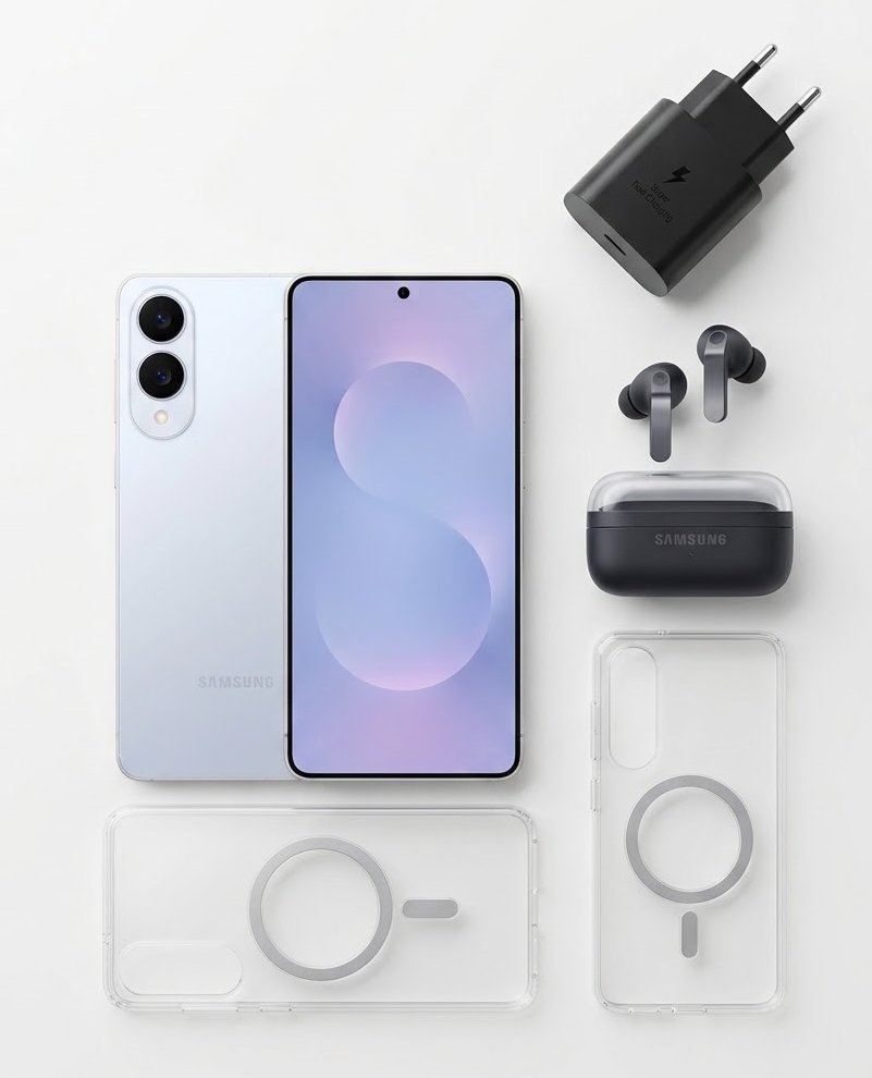 Samsung S25 Edge 512GB + Buds4 Pro + Funda Clear + Cargador 25W [Código Chat + Bizum]