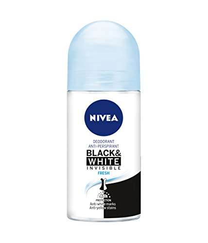 Pack 6 NIVEA Black & White Invisible Fresh Roll-on en pack de 6 (6 x 50 ml), desodorante roll on