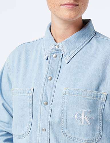 Calvin Klein Jeans Cropped Dad Denim Shirt Camisa para Mujer
