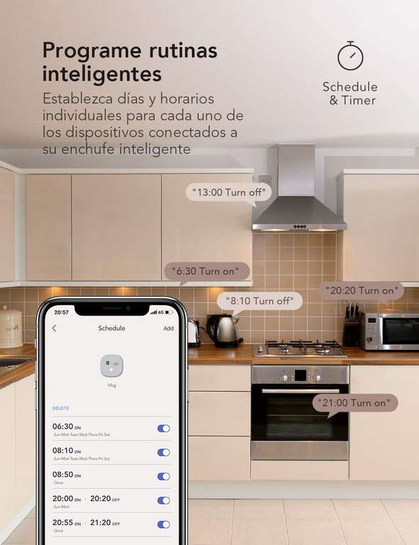 Nooie Enchufe Inteligente Smart Plug, Enchufes inteligentes Temporizador Interruptor Wifi, Compatible con Google Home Amazon Alexa,