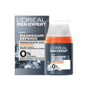 L'Oréal Men Expert, Crema Facial Hidratante 24H Para Hombre, Hipoalergénica Mineral de Magnesio + Ác Hialurónico, 50 ml (4'29€ con +susc.)