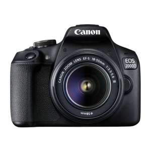 Canon EOS 2000D + EF-S 18-55mm f/3.5-5.6 III Juego de cámara SLR 24,1 MP CMOS 6000 x 4000 Pixeles Negro - Cámara digital