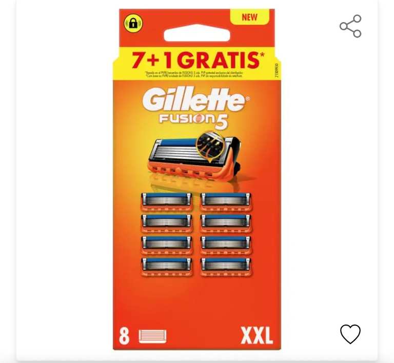 Imagen de Gillette Fusion5 Pack Ahorro 7+1 R