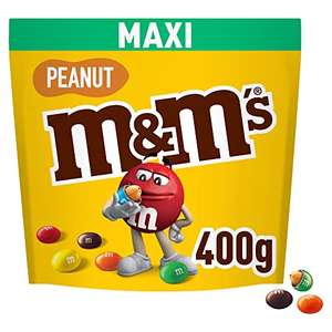 M&M's Peanuts Snack de Cacahuete y Chocolate con Leche, Chuches Halloween, Chocolate Regalo (400g)