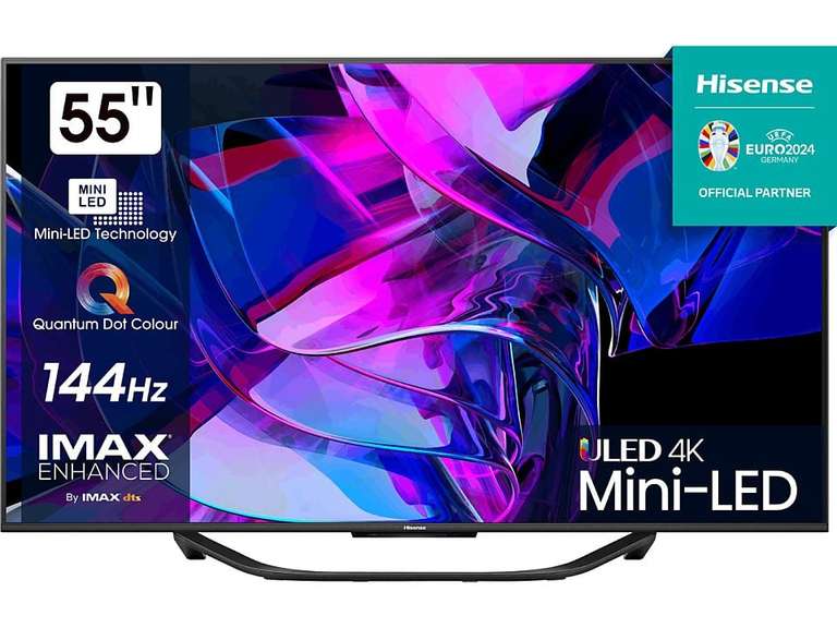 TV Mini LED 55'' - Hisense 55U7KQ UHD 4K, Quantum Dot, Modo Juego 144Hz, Full Array Local Dimming - También en Amazon