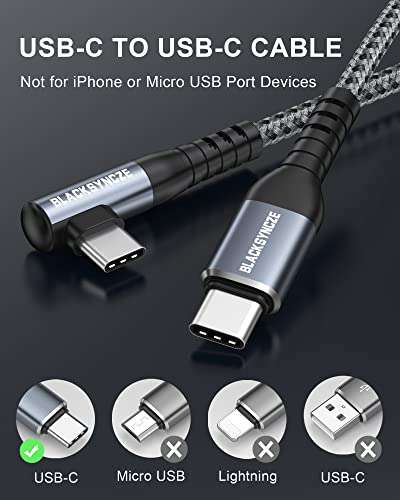 Cable USB C a USB C [Pack de 2 cables de 2M], 60W Carga Rápida