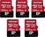 Micro SD Patriot Memory 256GB A1 / V30 , grabación de Video 4K - Paquete de 5 (más en descripción)