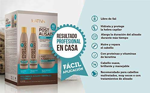 KATIVA Pack 3 - Kit Mantenimiento Post Alisado- Champú, Acondicionador y Mascarilla