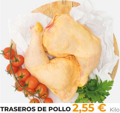 Traseros de pollo a 2,55 €/Kg