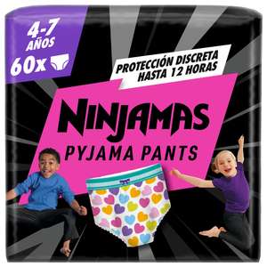 Dodot Ninjamas pañales para Niña 4-7 Años (17-29 kg), 60 Unidades
