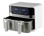 MasterPro Rocket Duo 900 Freidora de aire Color Blanco de 9 L y 2400W, Pantalla LED Táctil y Cesta Antiadherente 11 Funciones